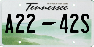TN license plate A2242S