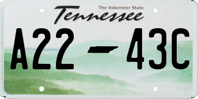 TN license plate A2243C