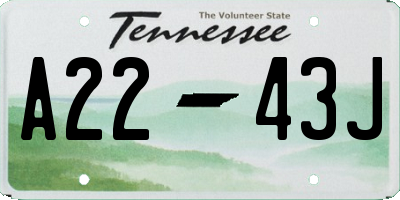 TN license plate A2243J