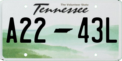 TN license plate A2243L