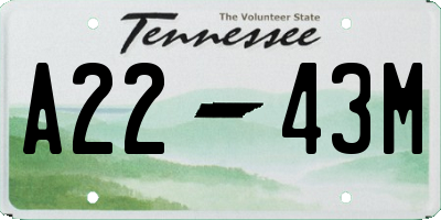 TN license plate A2243M