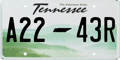 TN license plate A2243R
