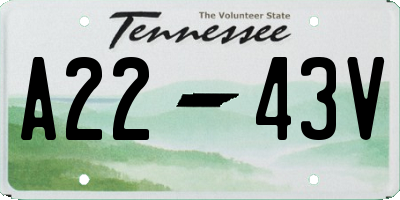 TN license plate A2243V