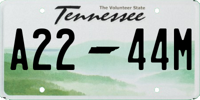 TN license plate A2244M