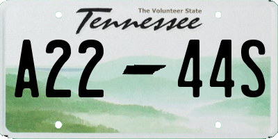 TN license plate A2244S