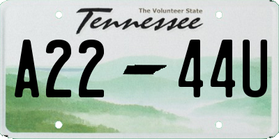TN license plate A2244U