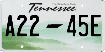 TN license plate A2245E