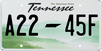 TN license plate A2245F