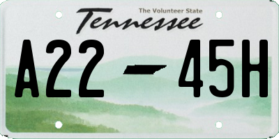 TN license plate A2245H