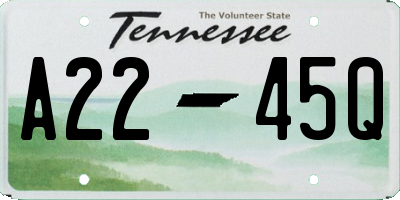 TN license plate A2245Q