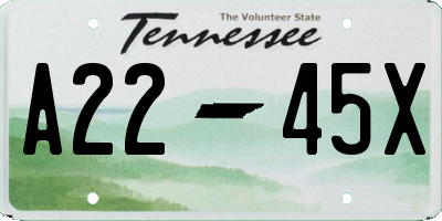 TN license plate A2245X