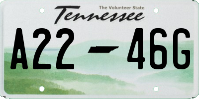 TN license plate A2246G