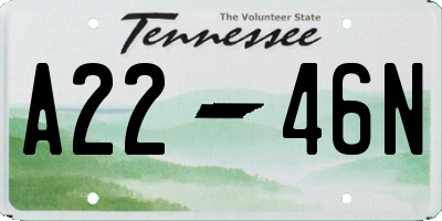 TN license plate A2246N