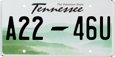TN license plate A2246U