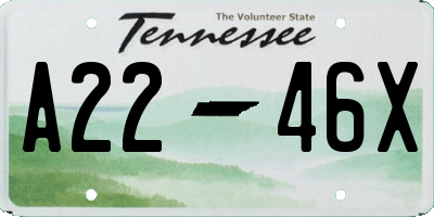 TN license plate A2246X