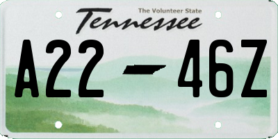 TN license plate A2246Z