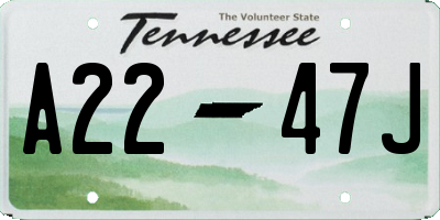 TN license plate A2247J