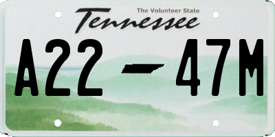 TN license plate A2247M
