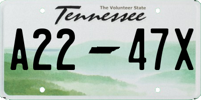 TN license plate A2247X