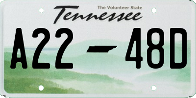 TN license plate A2248D