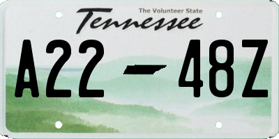 TN license plate A2248Z