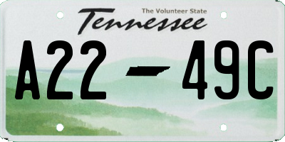 TN license plate A2249C