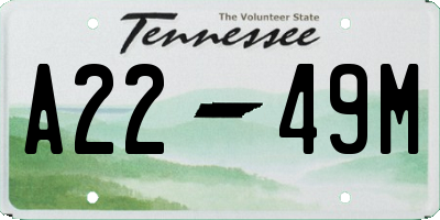 TN license plate A2249M