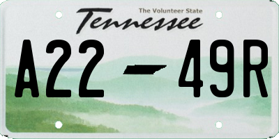 TN license plate A2249R