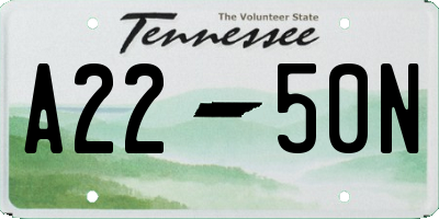 TN license plate A2250N