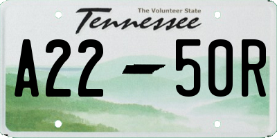 TN license plate A2250R