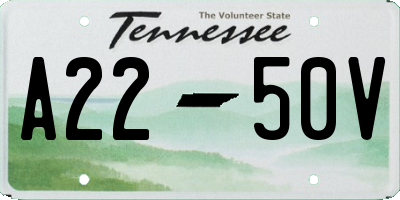 TN license plate A2250V