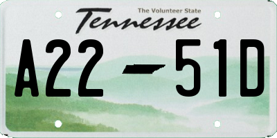 TN license plate A2251D