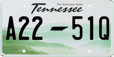 TN license plate A2251Q