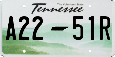 TN license plate A2251R
