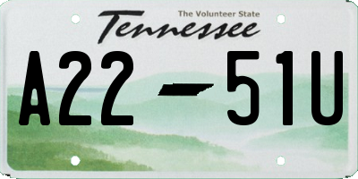 TN license plate A2251U