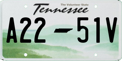 TN license plate A2251V