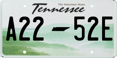 TN license plate A2252E