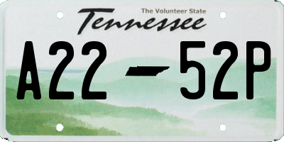 TN license plate A2252P