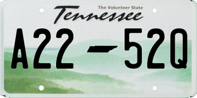 TN license plate A2252Q