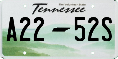 TN license plate A2252S