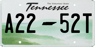 TN license plate A2252T