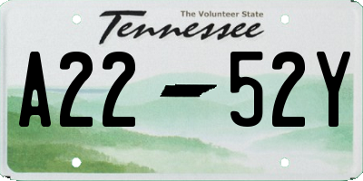 TN license plate A2252Y