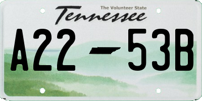 TN license plate A2253B