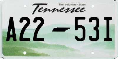 TN license plate A2253I
