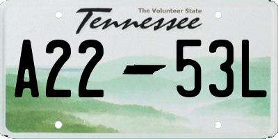 TN license plate A2253L