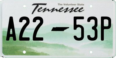 TN license plate A2253P