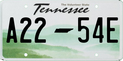 TN license plate A2254E