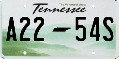 TN license plate A2254S