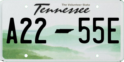 TN license plate A2255E