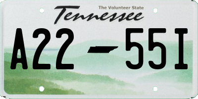 TN license plate A2255I